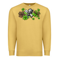 Antique Gold Western Cowhide Leopard Glitter Shamrocks Premium Sweatshirt - Jasminsmagicworld