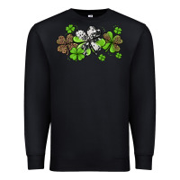 Black Western Cowhide Leopard Glitter Shamrocks Premium Sweatshirt - Jasminsmagicworld