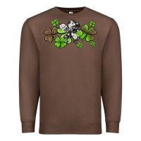 Chestnut Western Cowhide Leopard Glitter Shamrocks Premium Sweatshirt - Jasminsmagicworld