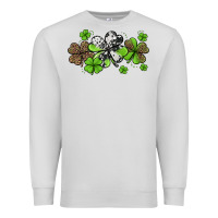 Dove Grey Western Cowhide Leopard Glitter Shamrocks Premium Sweatshirt - Jasminsmagicworld