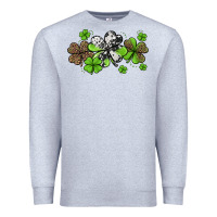 Heather Grey Western Cowhide Leopard Glitter Shamrocks Premium Sweatshirt - Jasminsmagicworld