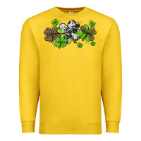 Lemon Western Cowhide Leopard Glitter Shamrocks Premium Sweatshirt - Jasminsmagicworld