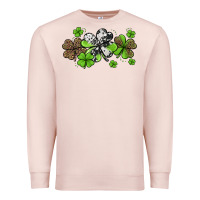 Pale Pink Western Cowhide Leopard Glitter Shamrocks Premium Sweatshirt - Jasminsmagicworld