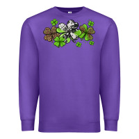 Purple Western Cowhide Leopard Glitter Shamrocks Premium Sweatshirt - Jasminsmagicworld