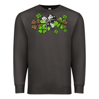 Smoke Western Cowhide Leopard Glitter Shamrocks Premium Sweatshirt - Jasminsmagicworld