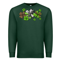 Sports Green Western Cowhide Leopard Glitter Shamrocks Premium Sweatshirt - Jasminsmagicworld