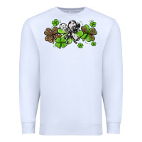 White Western Cowhide Leopard Glitter Shamrocks Premium Sweatshirt - Jasminsmagicworld