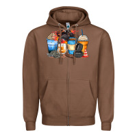 Chestnut monster truck coffee cups Zipper Hoodie - Zillion Design Studio
