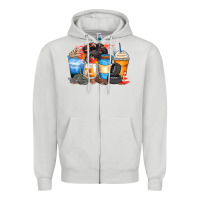 Dove Grey monster truck coffee cups Zipper Hoodie - Zillion Design Studio