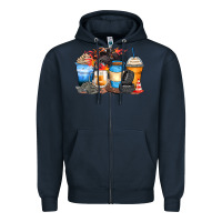 Navy monster truck coffee cups Zipper Hoodie - Zillion Design Studio