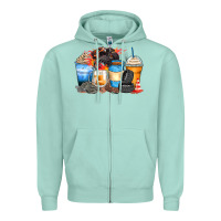 Seafoam monster truck coffee cups Zipper Hoodie - Zillion Design Studio