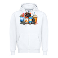 White monster truck coffee cups Zipper Hoodie - Zillion Design Studio