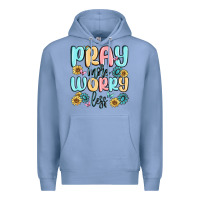 Colony Blue pray more worry less Premium Hoodie - MaliasSmallBusiness