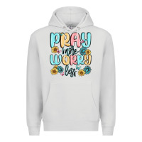 Dove Grey pray more worry less Premium Hoodie - MaliasSmallBusiness
