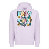 Lilac pray more worry less Premium Hoodie - MaliasSmallBusiness