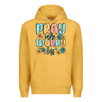 Mustard pray more worry less Premium Hoodie - MaliasSmallBusiness