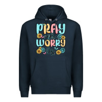 Navy pray more worry less Premium Hoodie - MaliasSmallBusiness