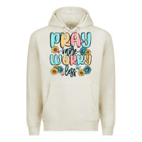 Oatmeal Heather pray more worry less Premium Hoodie - MaliasSmallBusiness