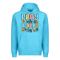 Ocean Blue pray more worry less Premium Hoodie - MaliasSmallBusiness