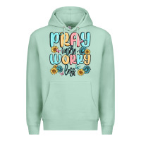 Seafoam pray more worry less Premium Hoodie - MaliasSmallBusiness