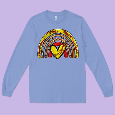 Softball Rainbow Long Sleeve Tee Designed By Zillion Design Studio