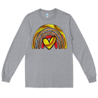Heather Grey softball rainbow Long Sleeve Tee - Zillion Design Studio