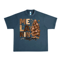 Midnight Navy melanin christmas with christmas tree Urban Heavy Tee - MaliasSmallBusiness