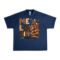 Navy melanin christmas with christmas tree Urban Heavy Tee - MaliasSmallBusiness