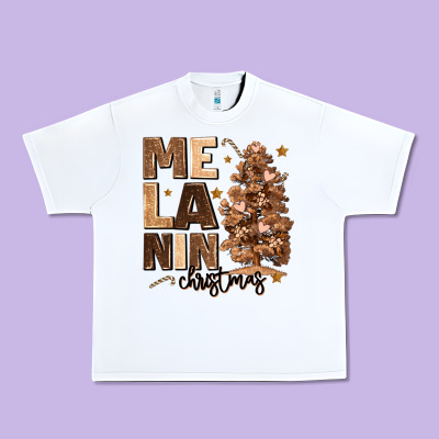 Urban Heavy Tee melanin christmas with christmas tree
