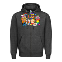 Charcoal Heather pride coffee cups Zipper Hoodie - Zillion Design Studio