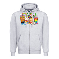 Heather Grey pride coffee cups Zipper Hoodie - Zillion Design Studio