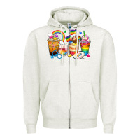 Oatmeal Heather pride coffee cups Zipper Hoodie - Zillion Design Studio