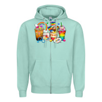 Seafoam pride coffee cups Zipper Hoodie - Zillion Design Studio