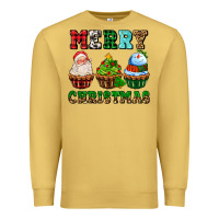 Antique Gold merry christmas with cupcakes Premium Sweatshirt - AdoDesignShop