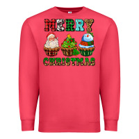 Cardinal merry christmas with cupcakes Premium Sweatshirt - AdoDesignShop