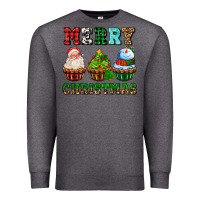 Charcoal Heather merry christmas with cupcakes Premium Sweatshirt - AdoDesignShop