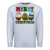 Heather Grey merry christmas with cupcakes Premium Sweatshirt - AdoDesignShop