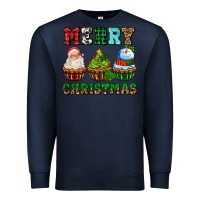 Navy merry christmas with cupcakes Premium Sweatshirt - AdoDesignShop