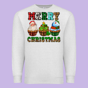 Merry Christmas With Cupcakes Premium Sweatshirt Designed By Adodesignshop