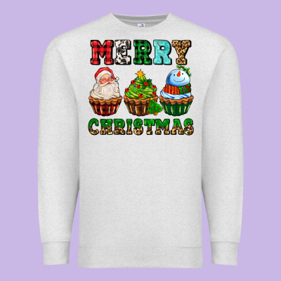Merry Christmas With Cupcakes Premium Sweatshirt Designed By Adodesignshop