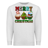 Oatmeal Heather merry christmas with cupcakes Premium Sweatshirt - AdoDesignShop