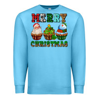 Ocean Blue merry christmas with cupcakes Premium Sweatshirt - AdoDesignShop