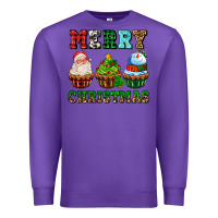 Purple merry christmas with cupcakes Premium Sweatshirt - AdoDesignShop