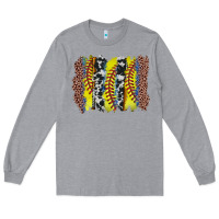 Heather Grey softball brushstroke Long Sleeve Tee - Zillion Design Studio