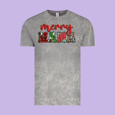 Christmas Merry Mama Vintage Tee Designed By Barkaloodesign