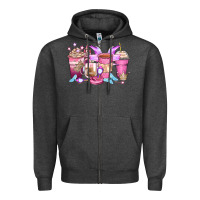 Charcoal Heather princess coffee cups Zipper Hoodie - Zillion Design Studio