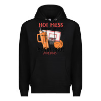 Hot Mess Always Stressed Basketball Mama Premium Hoodie | Teevron