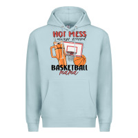 Blue Mist hot mess always stressed basketball mama Premium Hoodie - MaliasSmallBusiness