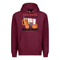 Burgundy hot mess always stressed basketball mama Premium Hoodie - MaliasSmallBusiness