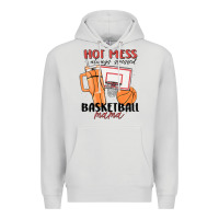 Dove Grey hot mess always stressed basketball mama Premium Hoodie - MaliasSmallBusiness